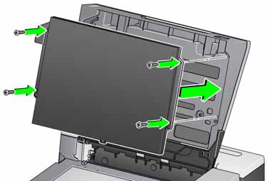 フラットベッドバックグラウンドの交換(S2085f/S3060f/S3100fスキャナのみ)2